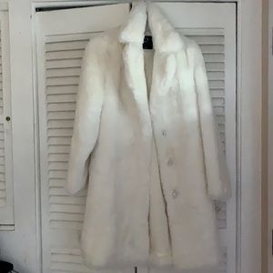 Gorgeous white plus faux fur coat